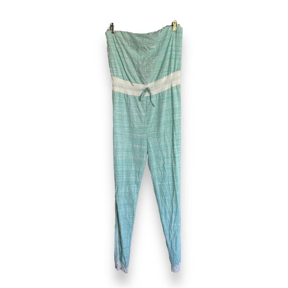 Fashion Nova Womens Jumpsuit Sz 1X Aqua Blaire Tube‎ Strapless Space Dye NEW - Picture 4 of 12